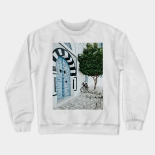 Blue Arabic door Crewneck Sweatshirt